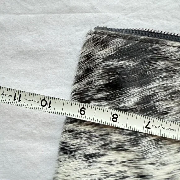 Cowhide Leather Zippered Wristlet Clutch By Prime&Rue - 9" - Picture 7 of 8